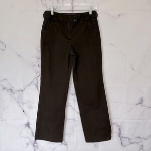 TALBOTS Dark Brown Stretch Twill Pants Size 4 Petite